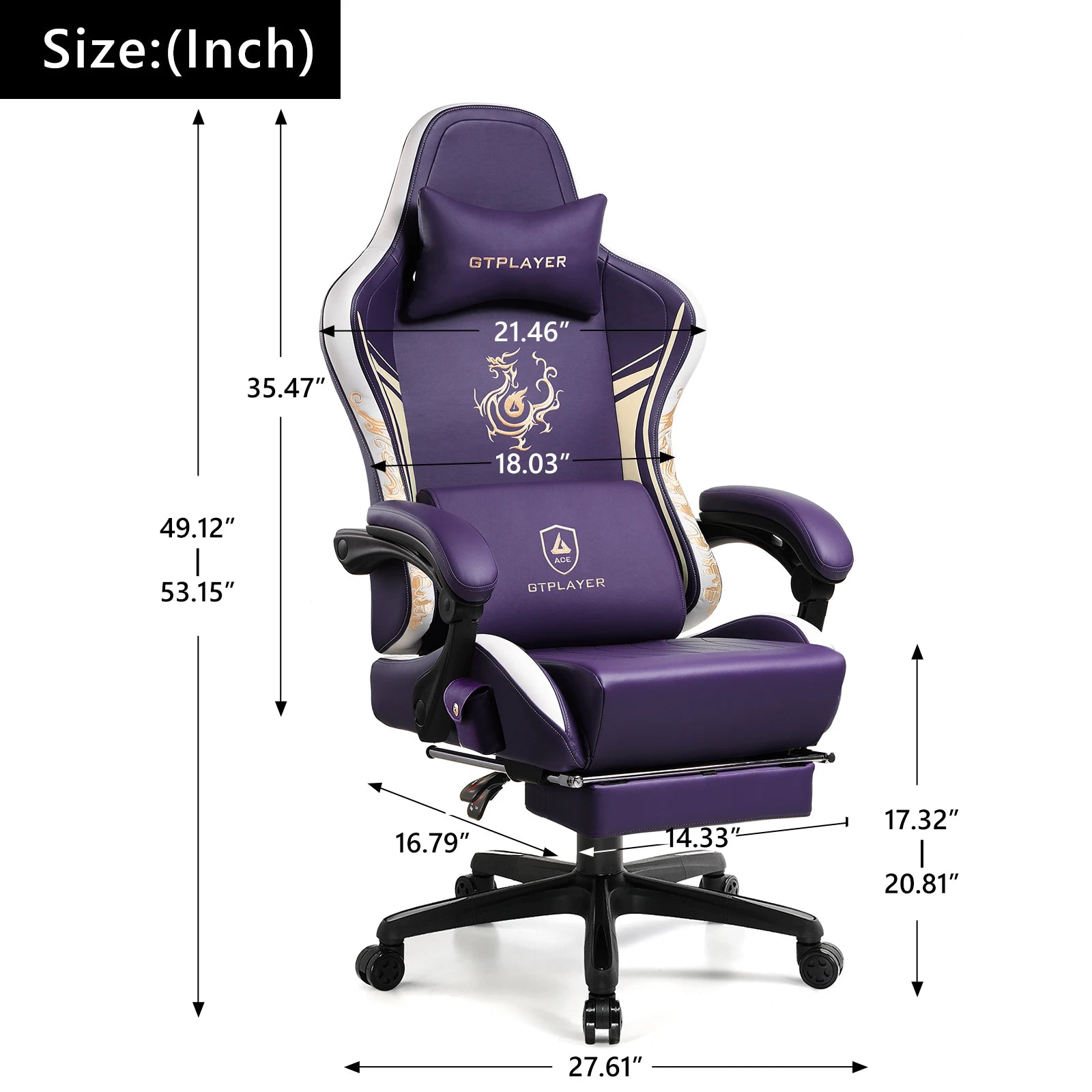 Ergonomic Gaming Chair with Footrest and Speakers