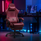 Swiveling Gaming Chair with Speakers and Footrest