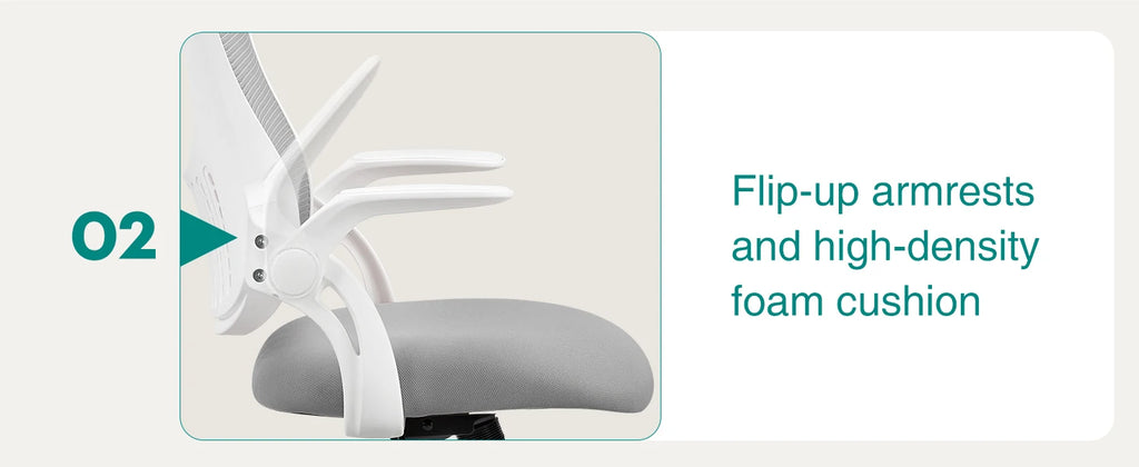 Mesh Ergonomic Office Chair with Flip-Up Arms