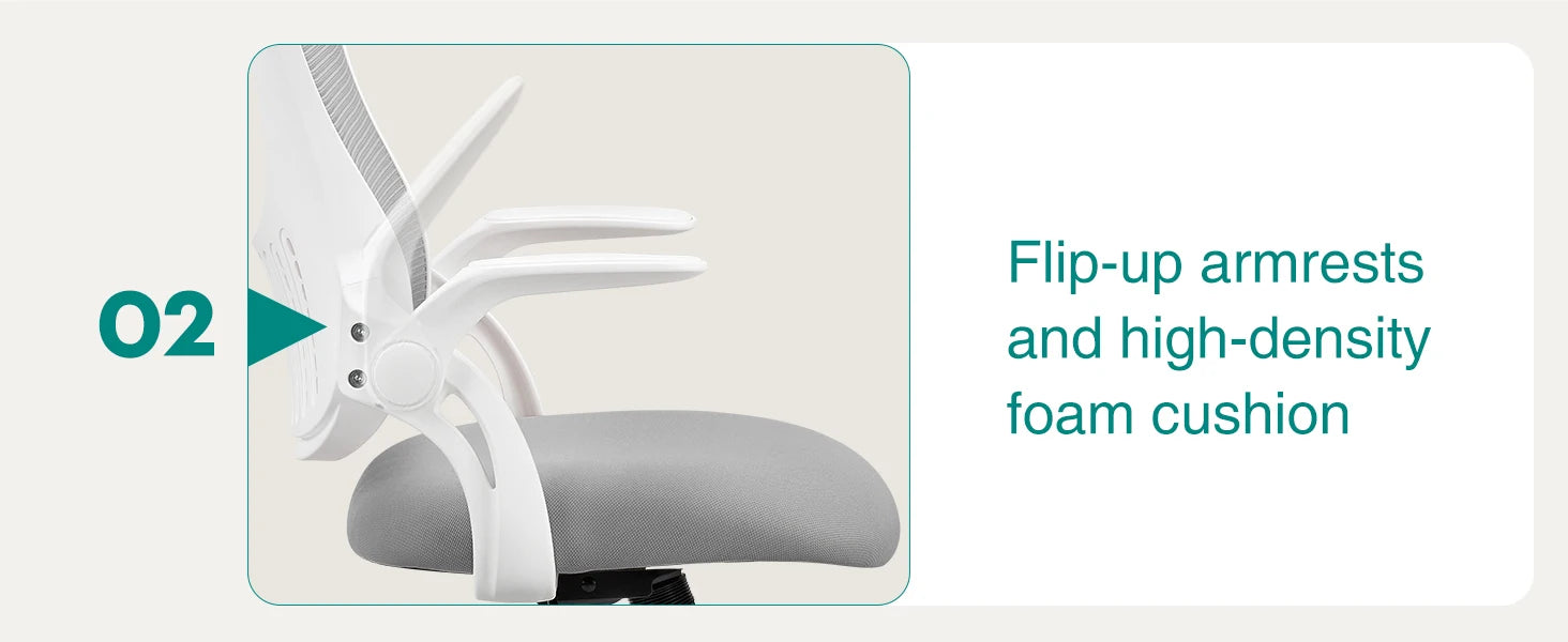 Mesh Ergonomic Office Chair with Flip-Up Arms