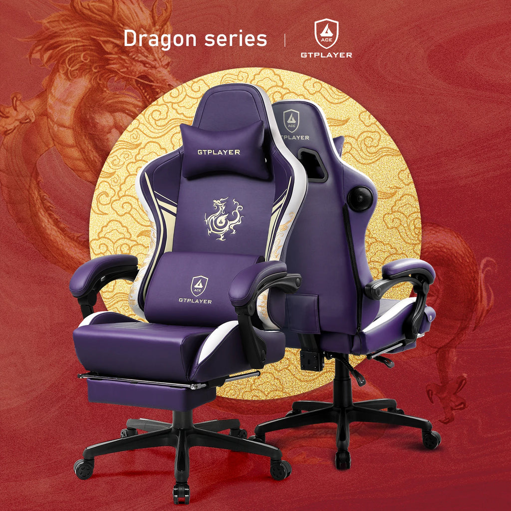Ergonomic Gaming Chair with Footrest and Speakers
