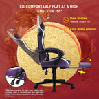 Ergonomic Gaming Chair with Footrest and Speakers
