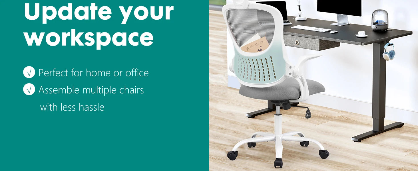 Mesh Ergonomic Office Chair with Flip-Up Arms