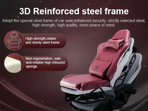 Swiveling Gaming Chair with Speakers and Footrest