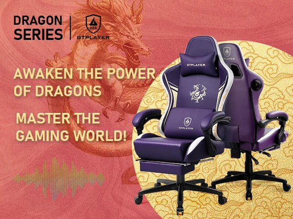 Ergonomic Gaming Chair with Footrest and Speakers