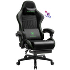 Swiveling Gaming Chair with Speakers and Footrest