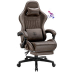 Swiveling Gaming Chair with Speakers and Footrest