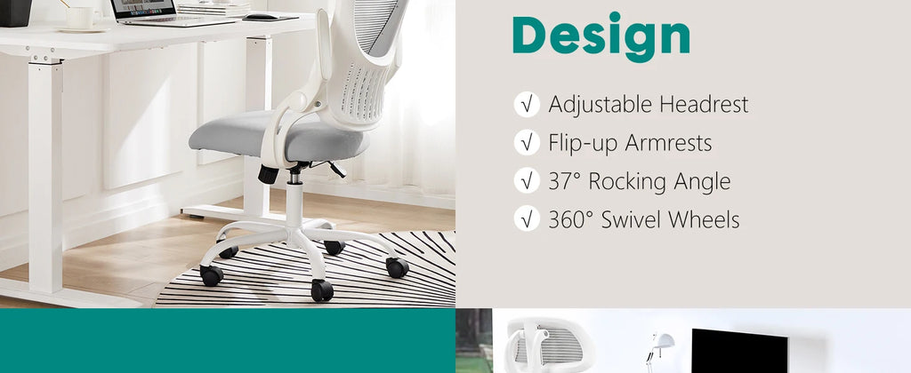 Mesh Ergonomic Office Chair with Flip-Up Arms