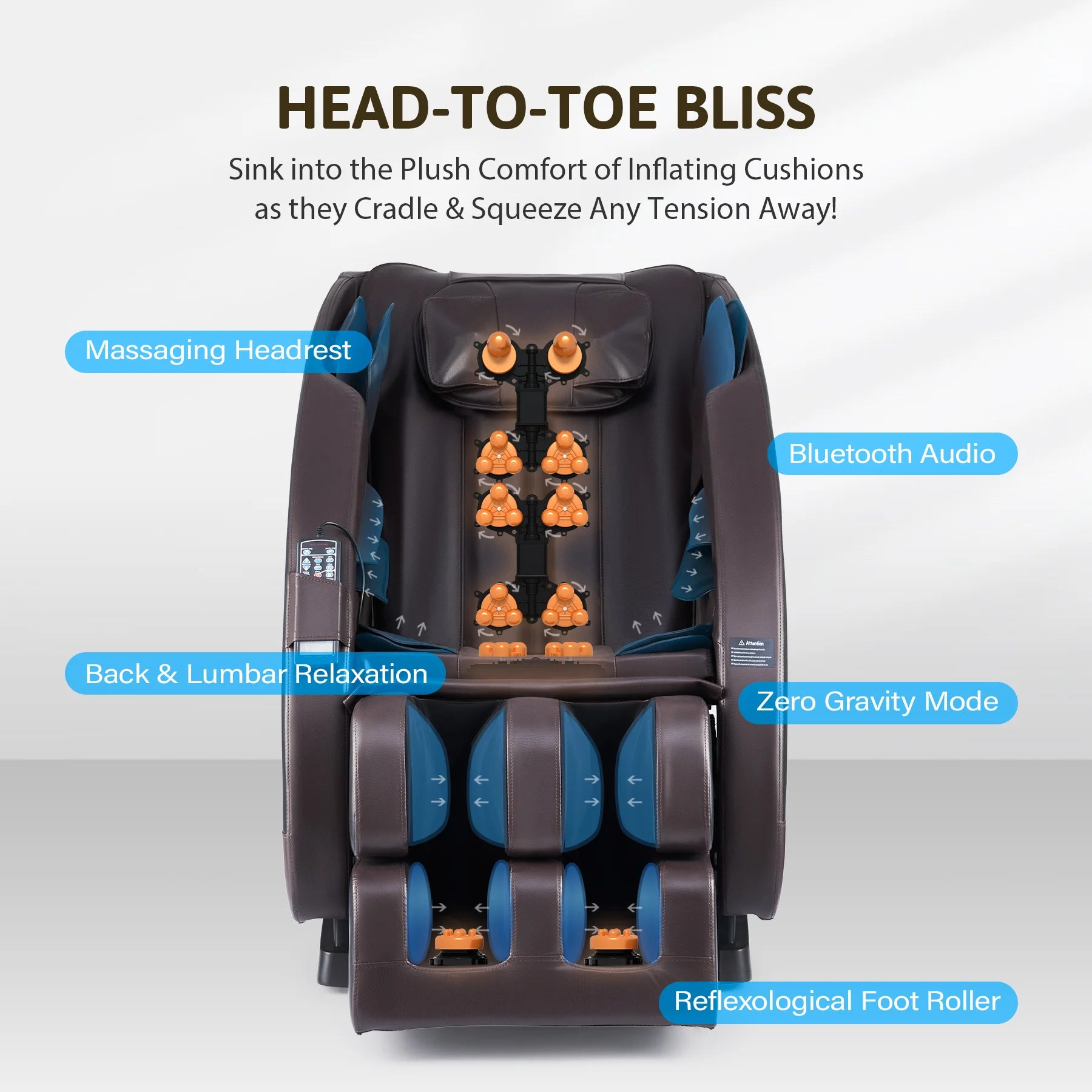 SL-Track Recliner Chair with Foot Rollers and Heating