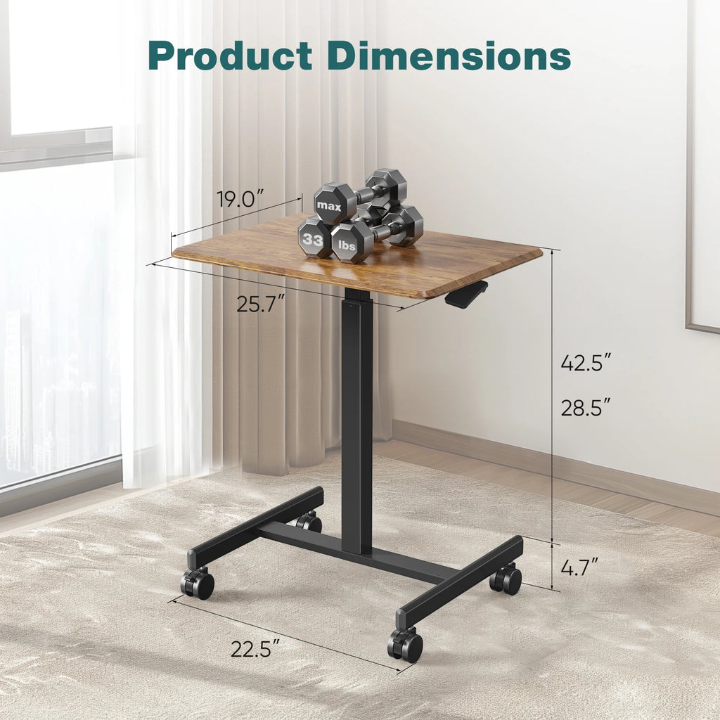 Portable Laptop Computer Desk with Lockable Wheels