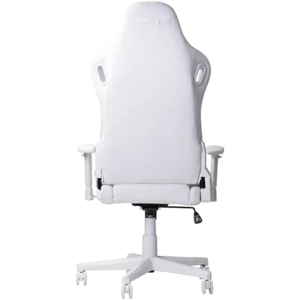 Modern Sport Velvet Fabric Gaming Chair in White