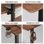 Electric Standing Desk with Adjustable Monitor Shelves