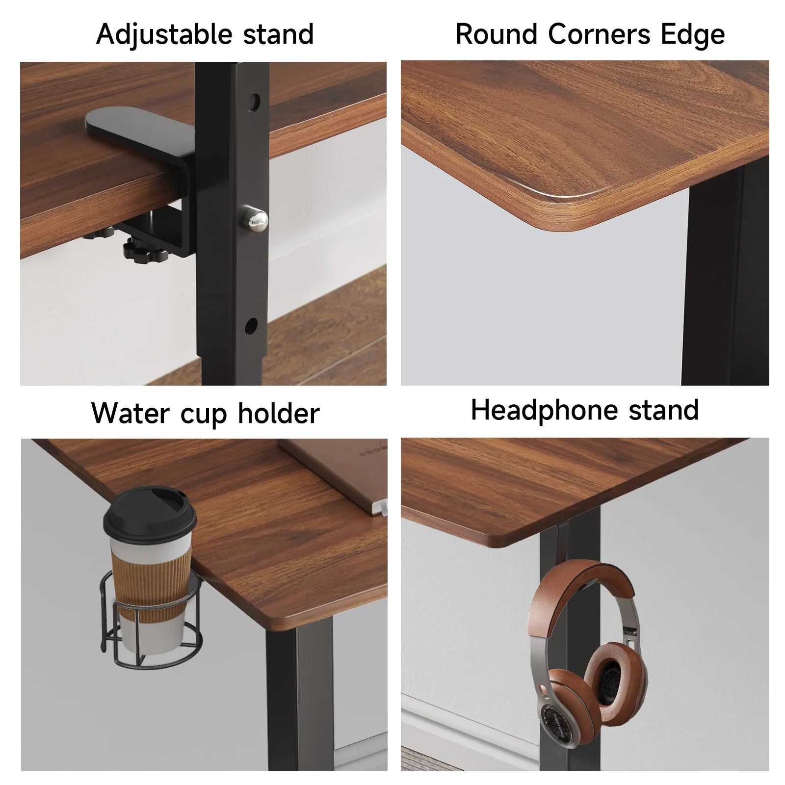 Electric Standing Desk with Adjustable Monitor Shelves