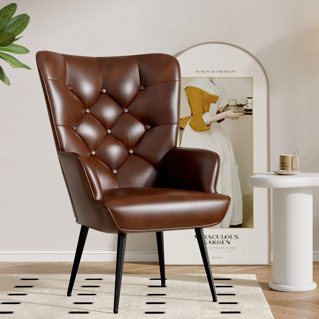 Medieval Modern High Back Velvet Armchair