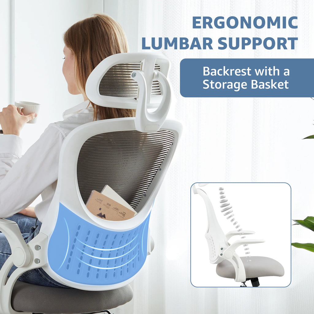 Mesh Ergonomic Office Chair with Flip-Up Arms