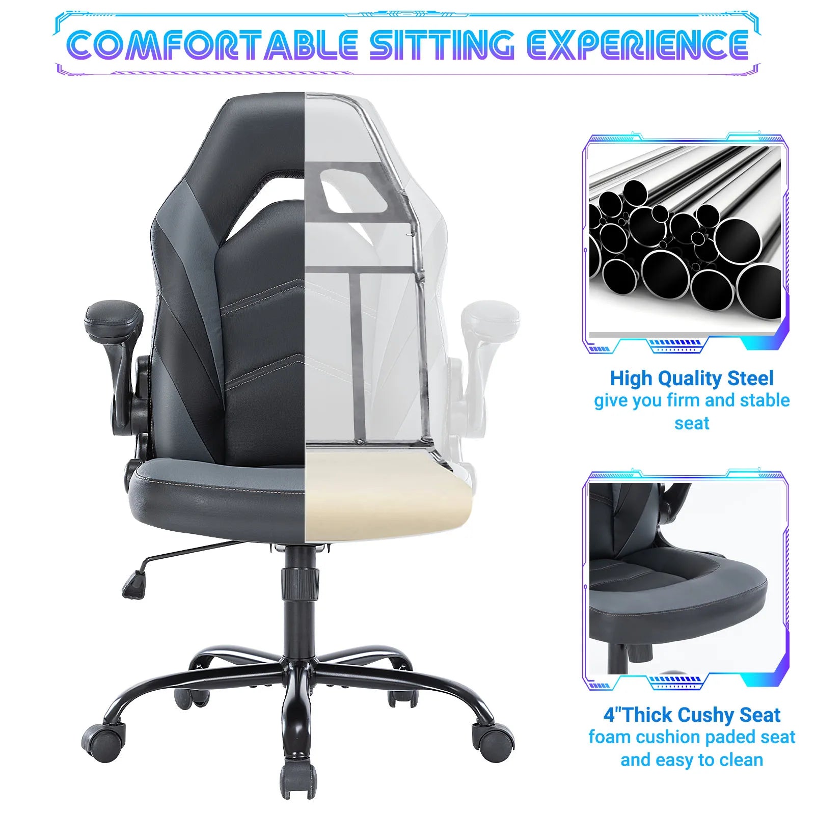 Adjustable PU Leather Racing Gaming Chair