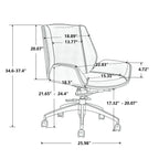 Armless Swivel Low Back Leather Office Chair