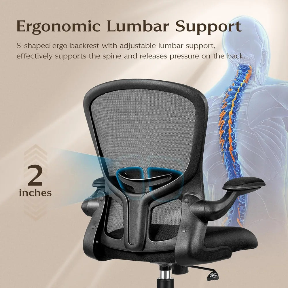 Ergonomic Swivel PC Desk Chair with Wheels