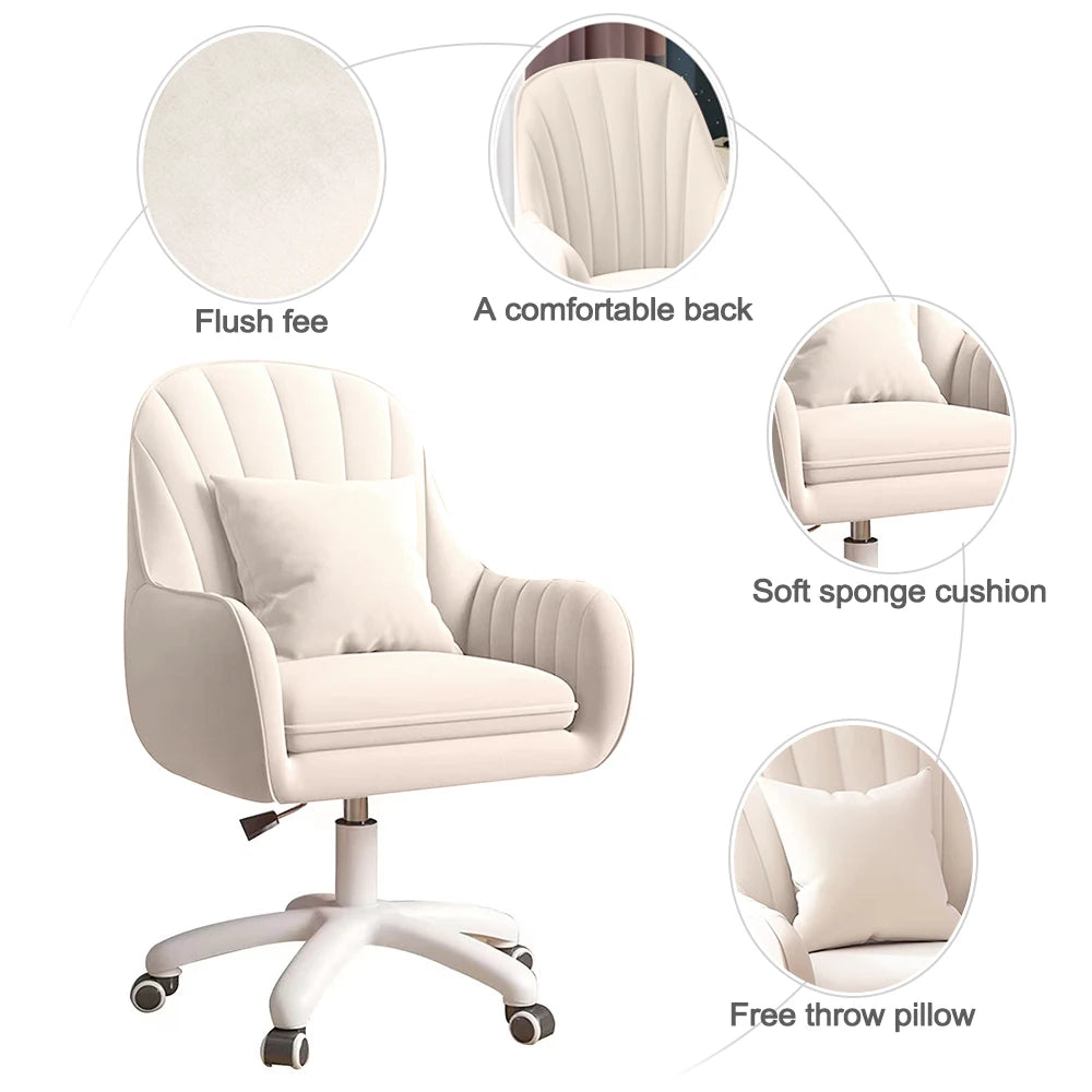 Velvet Swivel Mid-Back Tufted Office Chair