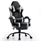 Ergonomic Gaming Chair with Footrest and Headrest