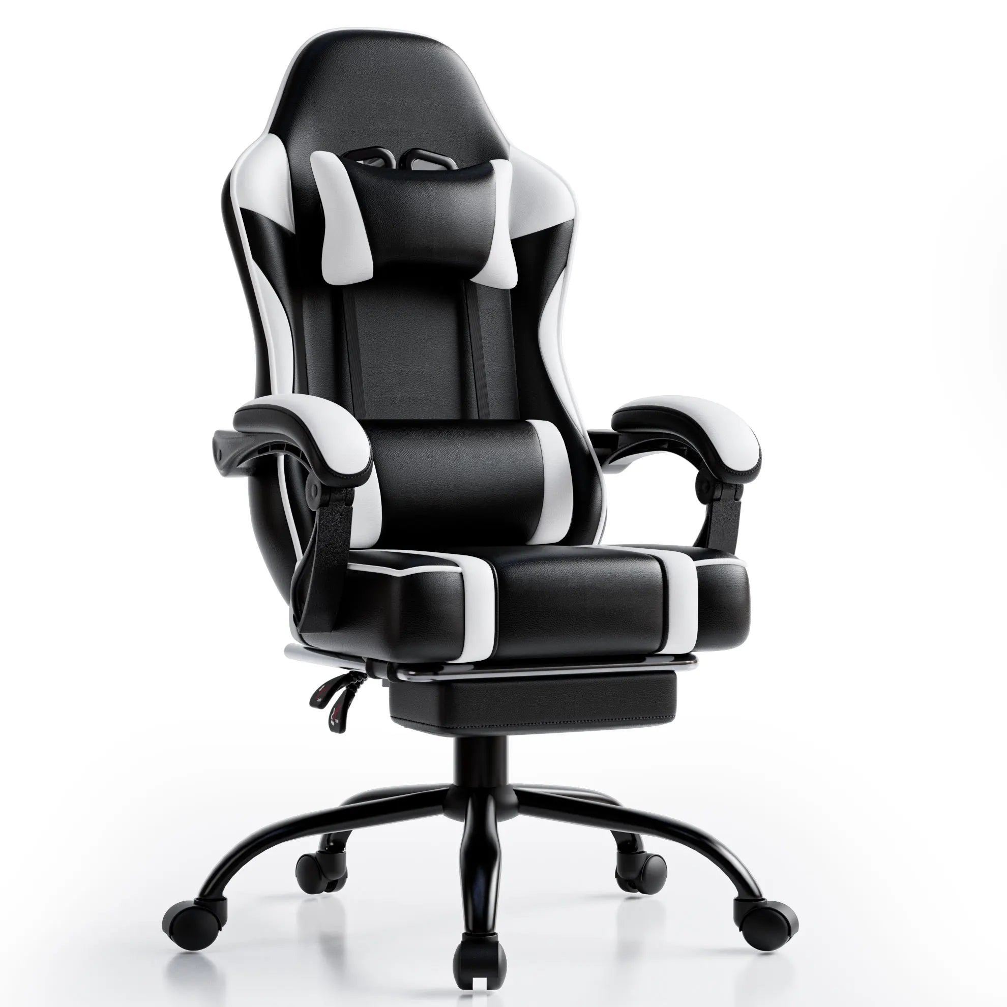 Ergonomic Gaming Chair with Footrest and Headrest