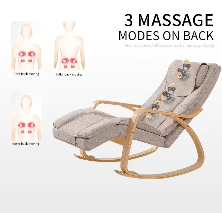 Ergonomic Rocker Recliner with Massage and Heat