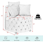 Modern Round Swivel Club Sofa with Pillows