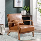 Solid Wood Casual Living Room Chair with Pillow