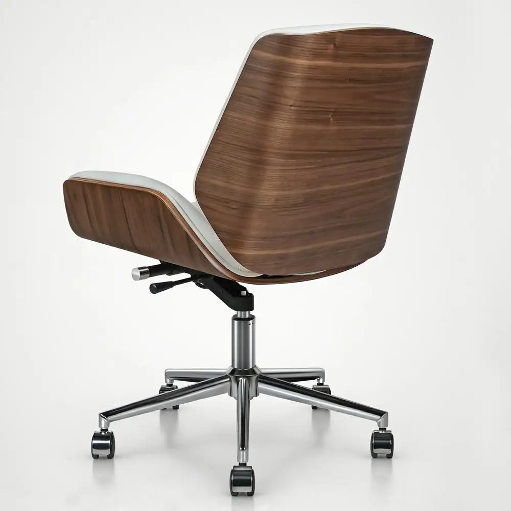 Armless Swivel Low Back Leather Office Chair
