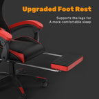 Ergonomic Gaming Chair with Footrest and Headrest