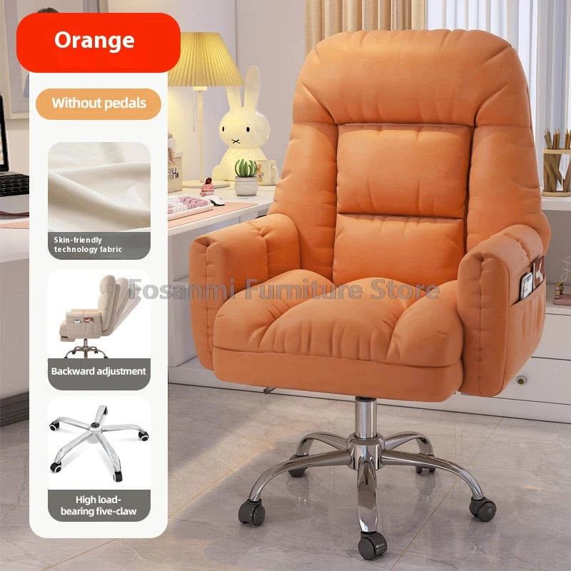 Comfy Fabric Ergonomic Swivel Recliner Chair