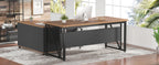 L-Shaped Executive Desk with Lateral File Cabinet