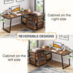 53-Inch Industrial L-Shaped Computer Desk