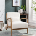 Solid Wood Casual Living Room Chair with Pillow