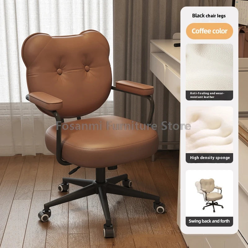 Cute Bear Shape Leather Office Chair