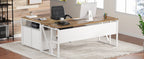 63-Inch Computer Desk with Bottom Storage Shelf