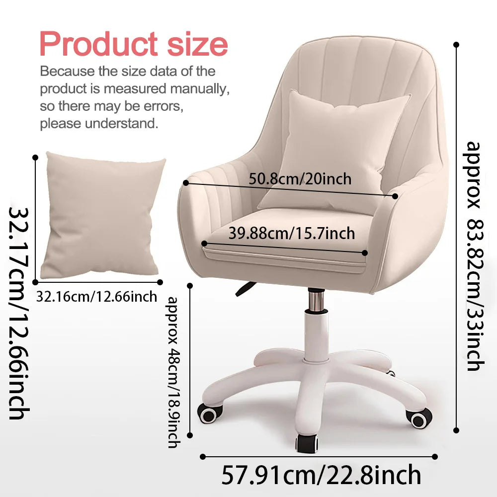 Velvet Swivel Mid-Back Tufted Office Chair