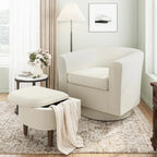 Swivel Barrel Chair with Ottoman and Storage