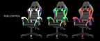 RGB Gaming Chair with LED Lights and Headrest