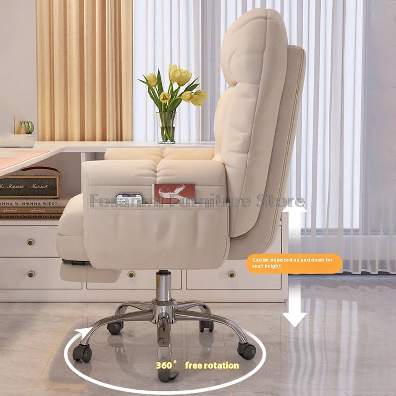 Comfy Fabric Ergonomic Swivel Recliner Chair