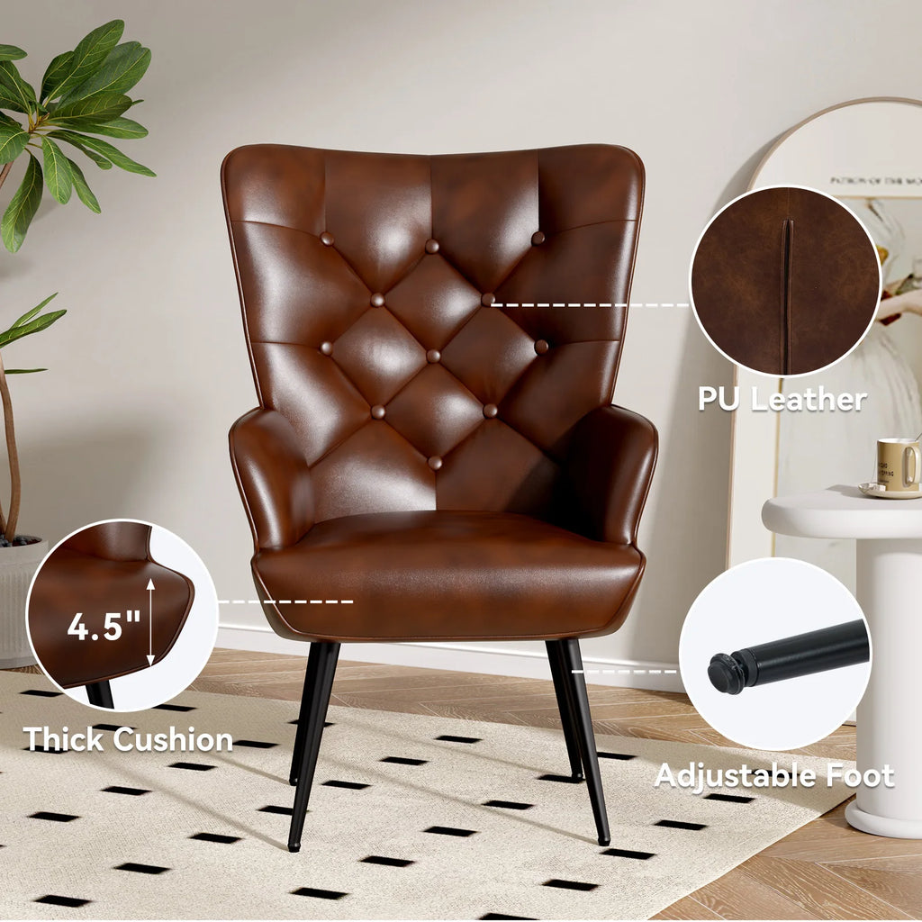 Medieval Modern High Back Velvet Armchair