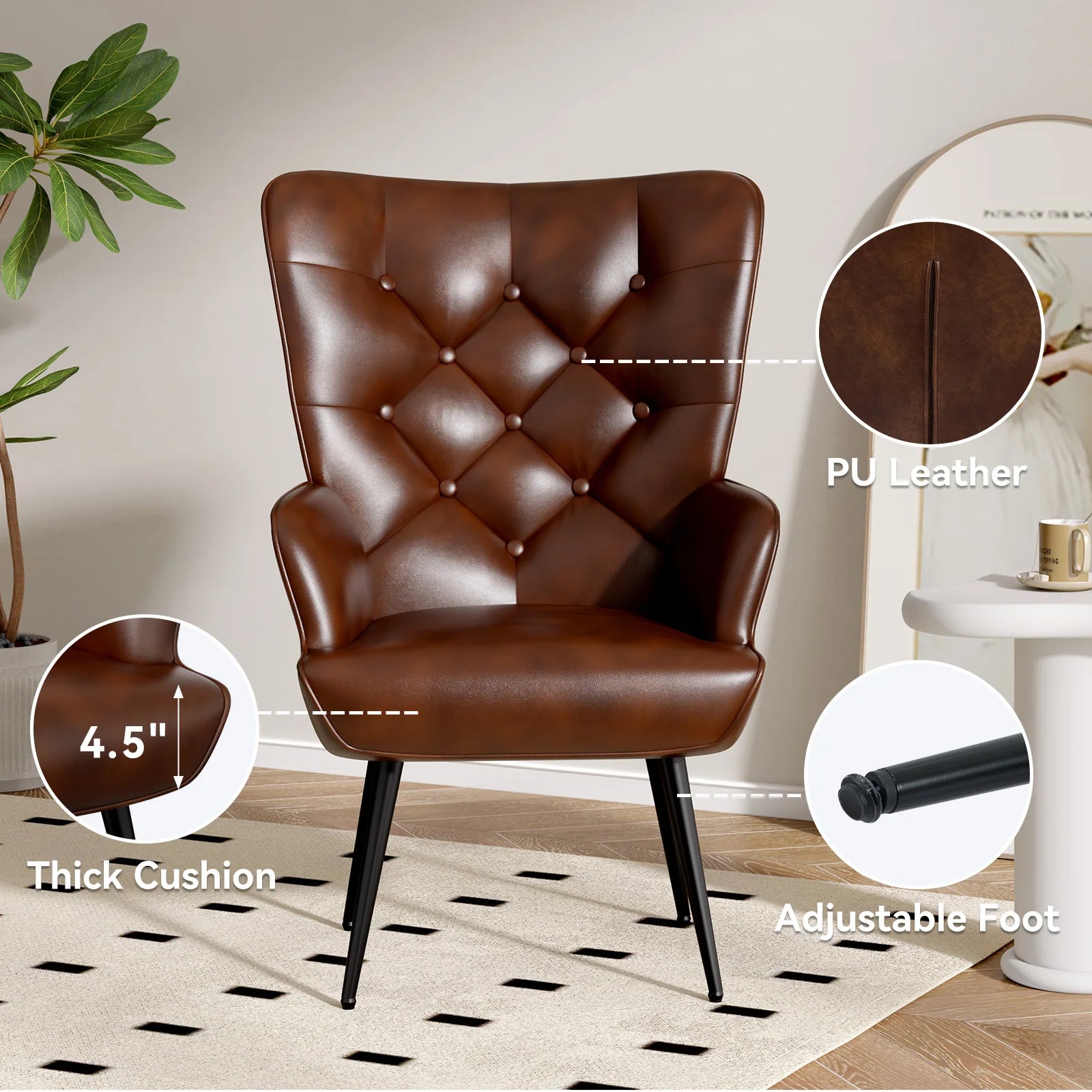 Medieval Modern High Back Velvet Armchair