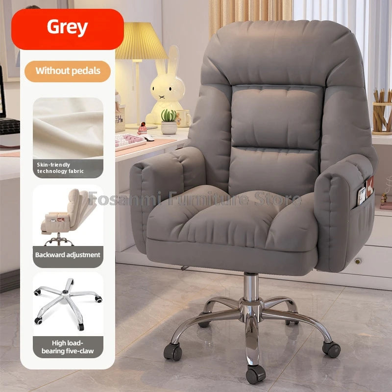 Comfy Fabric Ergonomic Swivel Recliner Chair