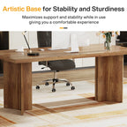 63-Inch Vintage Farmhouse Executive Office Desk