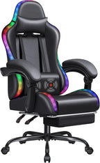 Ergonomic Gaming Chair with Footrest and Massage