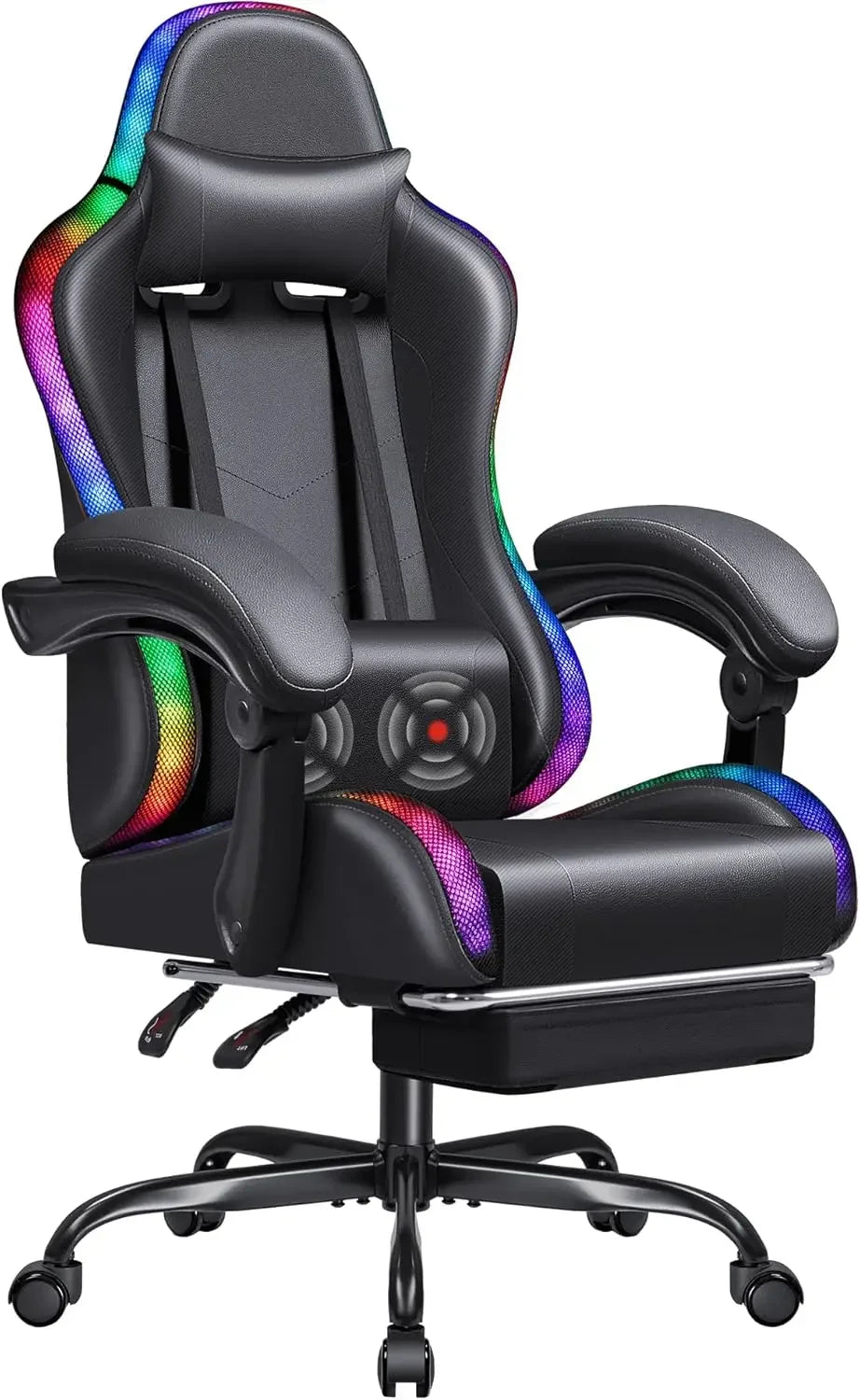 Ergonomic Gaming Chair with Footrest and Massage