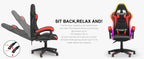 RGB Gaming Chair with LED Lights and Headrest