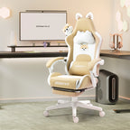 Cute Gaming Chair with Cat Ears and Massage
