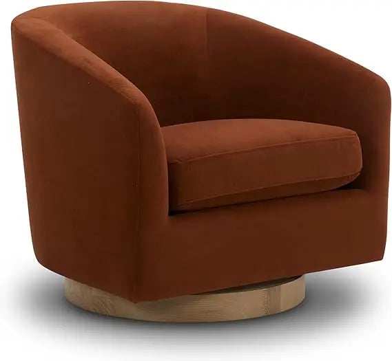 Forest Green Velvet Swivel Barrel Chair