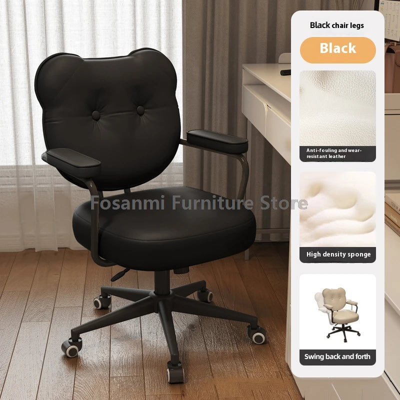 Cute Bear Shape Leather Office Chair